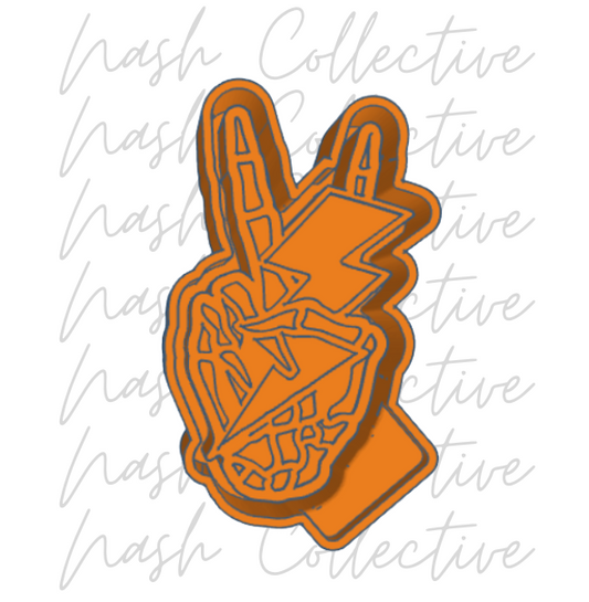Skeleton Bolt Peace Sign